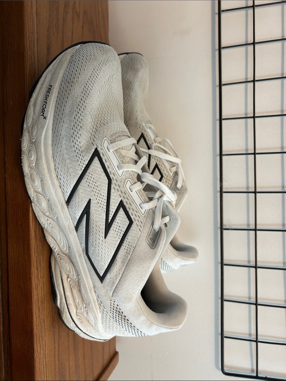 New Balance Women’s White Athletic Sneakers with Black Logo